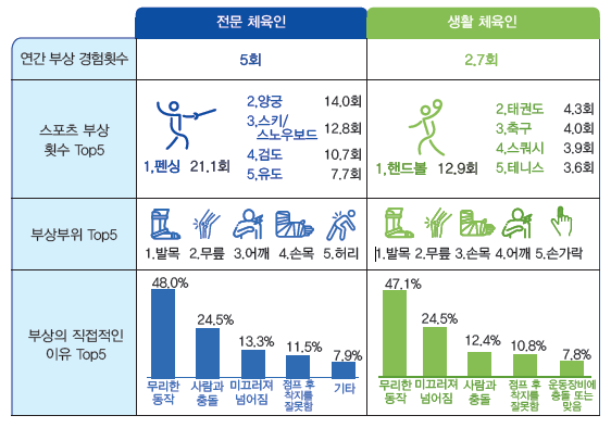 스포츠 부상 통계